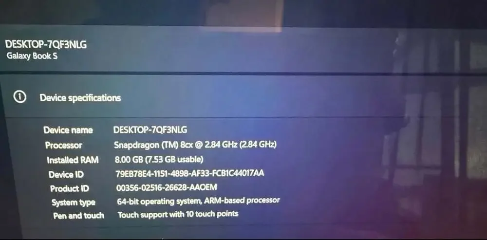 Samsung Galaxy Book S 13.3-inch Laptop, Snapdragon 8cx, 8GB RAM, 256GB SSD